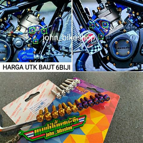 Jual Baut Probolt Gold Blue Flower Set Tutup Super Kips Ninja R Rr Isi