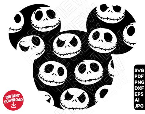 Jack SVG The Nightmare Before Christmas Halloween Png Clipart Etsy