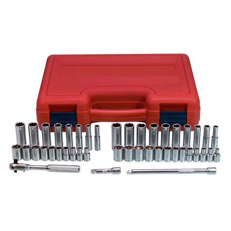 44 Piece 1 4 Drive 6 Point SAE And Metric Standard And Deep Socket Set