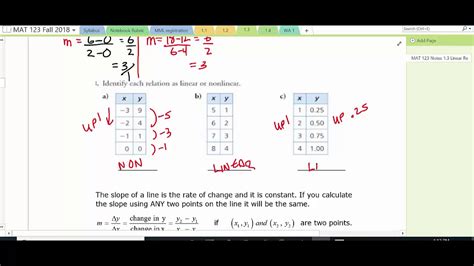 MAT 123 Finite Math Section 1 3 Linear Regression YouTube