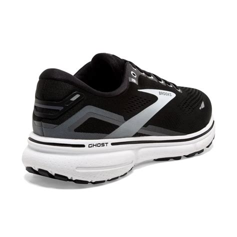 Brooks Womens Ghost 15 Running Shoes Black Blackened Pearl White S