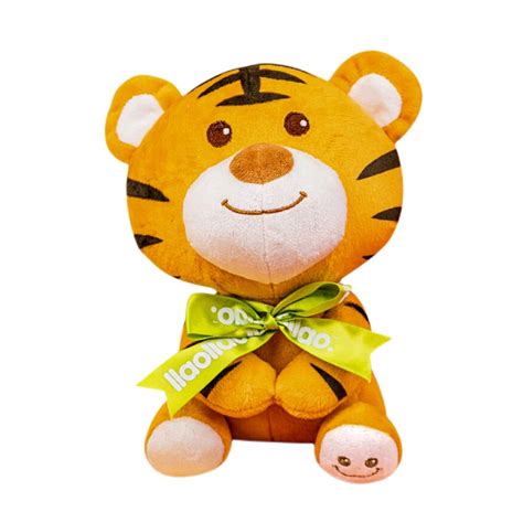 Kids Cartoon Tiger Embroidered Soft Plush Factoy Stuffed Animal Toys