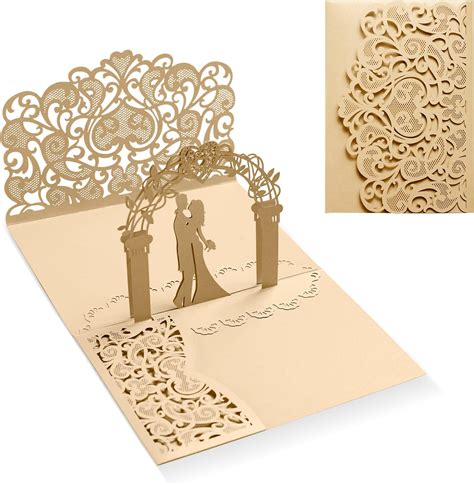 Siumir 3D Pop Up Trouwkaart Bruiloft Wenskaart Met Envelop Cadeaukaart