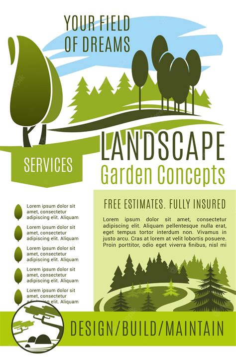 Premium Vector | Vector poster gardening landscape design company