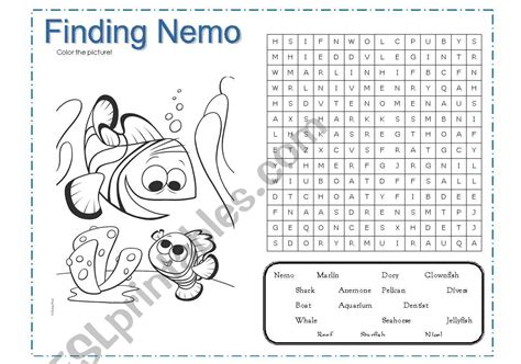 Finding Nemo Esl Worksheet By Daffy