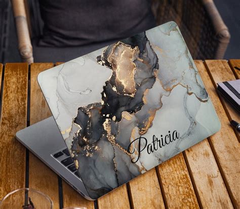 Marble Laptop Skin Sticker Name Notebook Vinyl Decal Dell Hp | Etsy