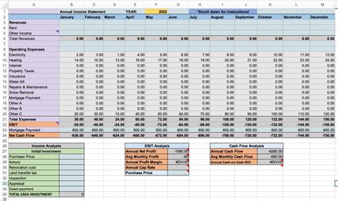 Airbnb Rental Income Statement Tracker Monthly Annual Etsy