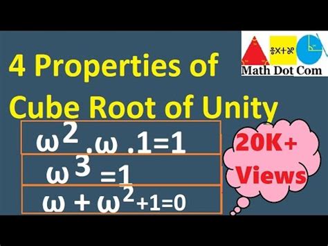 Properties Of CUBE ROOT Of Unity Omega Theory Of Quadratic Equation