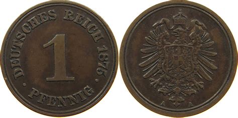 KAISERREICH PFENNIG 1875 A SS MA Shops