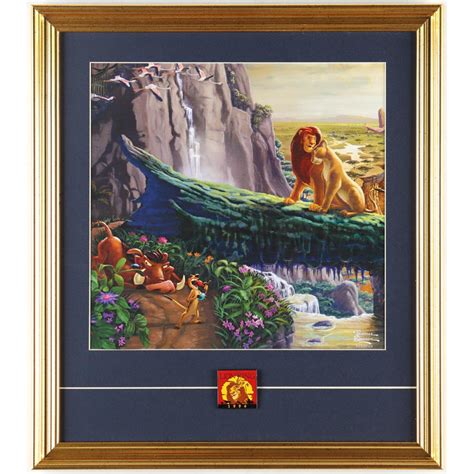 Thomas Kinkade Walt Disney's "The Lion King" Custom Framed Print Display with 1994 Movie Release ...