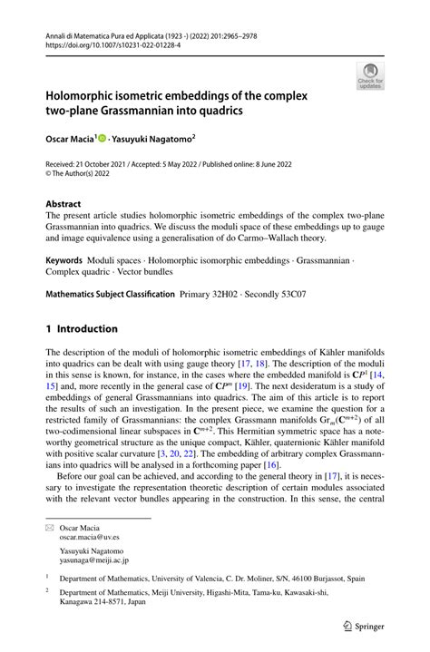 PDF Holomorphic Isometric Embeddings Of The Complex Two Plane