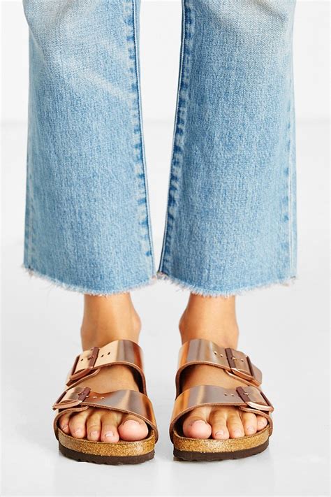 Lyst Birkenstock Arizona Metallic Soft Footbed Sandal In Metallic