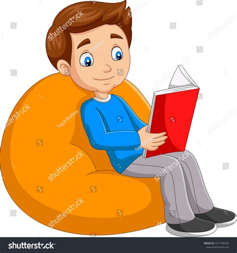 Young Boy Reading Book Sitting On Stock Vector Royalty Free 1517799536 Shutterstock