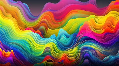 Colorful Abstract Artwork With Colorful Waves Background, Fun ...