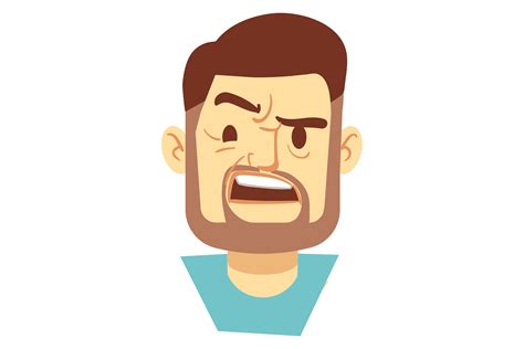 Shouting Angry Man Face. Cartoon Head Ex Graphic by microvectorone ...