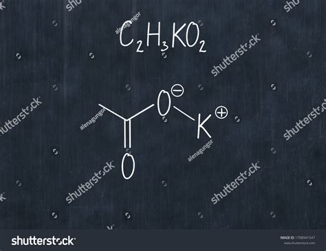 Potassium Acetate Formula Handwritten Chemical Formula Stock ...