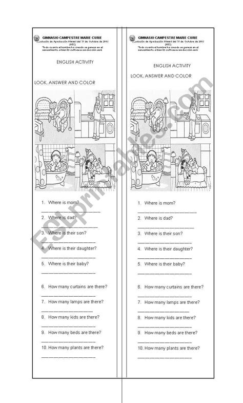 Where And How Many Esl Worksheet By Dayanna