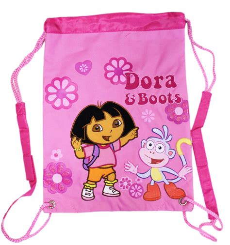 Dora and Boots Flower Power Pink Drawstring Backpack - Walmart.com