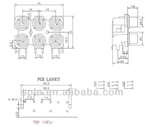 Six Pin Shielding Av Pin Jack Board Av6 84 13d High Quality Six Pin