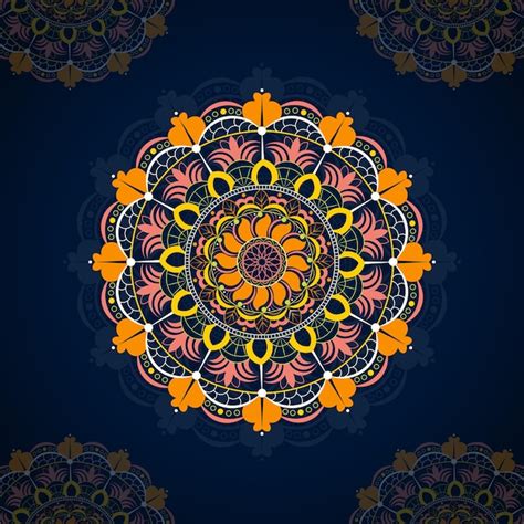 Elegante Y Colorido Fondo De Mandala Ornamental Vector Premium