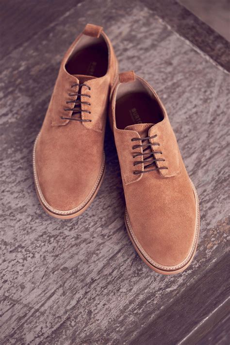 Burton Tan Suede Derby Shoes Debenhams