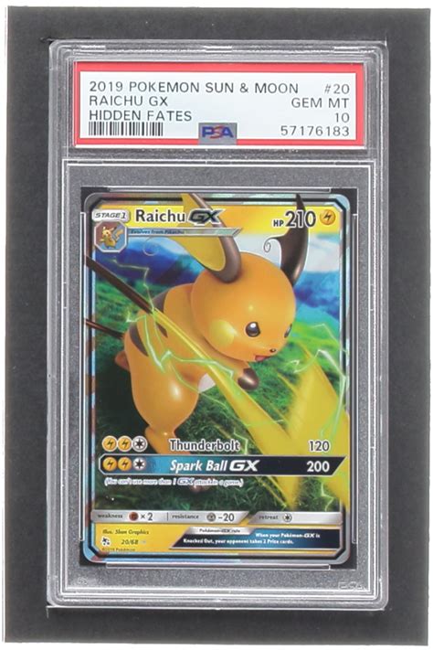 Raichu Gx Pokemon Hidden Fates Psa Pristine Auction