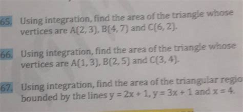 Using Integration Find The Area Of The Triangle Whose Vertices Are A