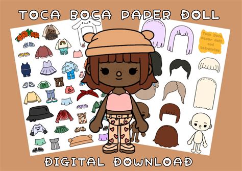 Printable Toca Boca Paper Dolls And Clothes Dress Up Doll Etsy Ireland