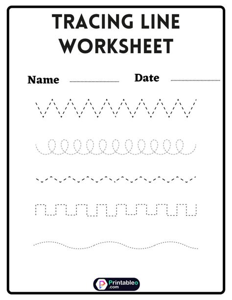 Straight Tracing Line Worksheets Coloring Lines Preschool Printable Activities Writing Noodle