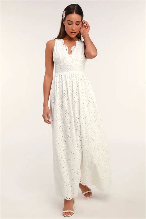 Splendid White Eyelet Lace Maxi Dress White Eyelet Dress White Lace