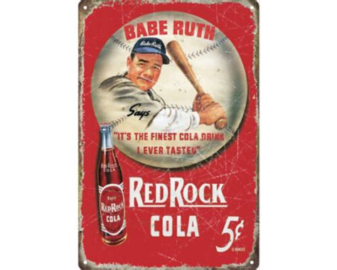 Vintage Babe Ruth Red Rock Cola Metal Tin Sign Commercia Flickr