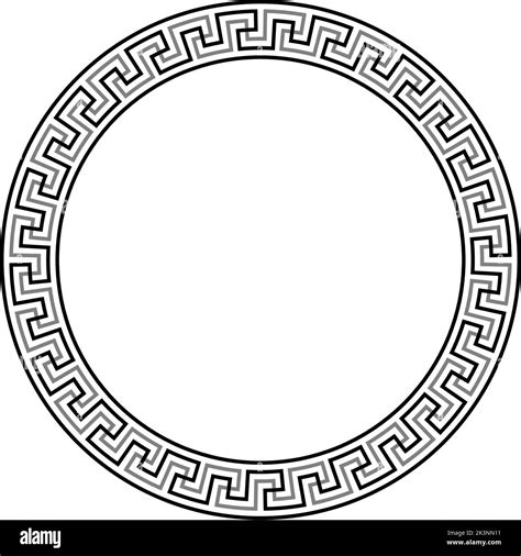 Greek Ornament Circle Frame Meander Round Pattern Ancient Greek Fret