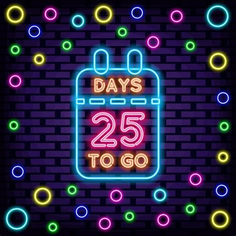 Premium Vector Days To Go Neon Quote On Brick Wall Background