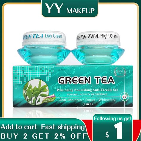 Green Tea Whitening Nourishing Anti Freckle Set Natural Activity Greentea Day Cream Night Cream