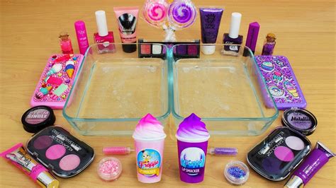 Pink Vs Purple Mixing Makeup Eyeshadow Into Slime Special Series 83