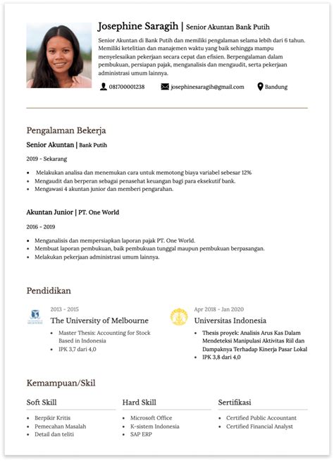 4 Contoh CV Akuntansi Profesional Dan Cara Membuatnya CakeResume