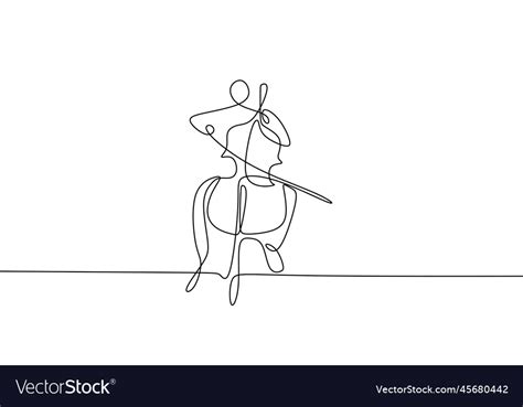 Continuous Line Drawing Of Someone Playing Vector Image