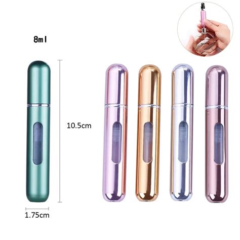 8ml 5ml Refillable Mini Perfume Spray Bottle Aluminum Sprayer Scent Pump Atomizer Portable