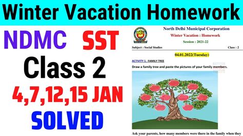 NDMC Class 2 SST Winter Holiday Homework With Solution 01 Jan 2022