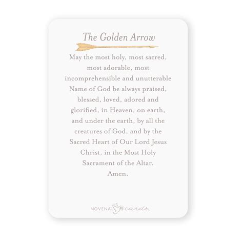 Golden Arrow Prayer Card – Novena Cards