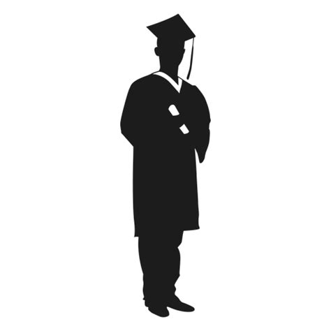 Male Graduate Holding Diploma Silhouette Transparent Png And Svg Vector