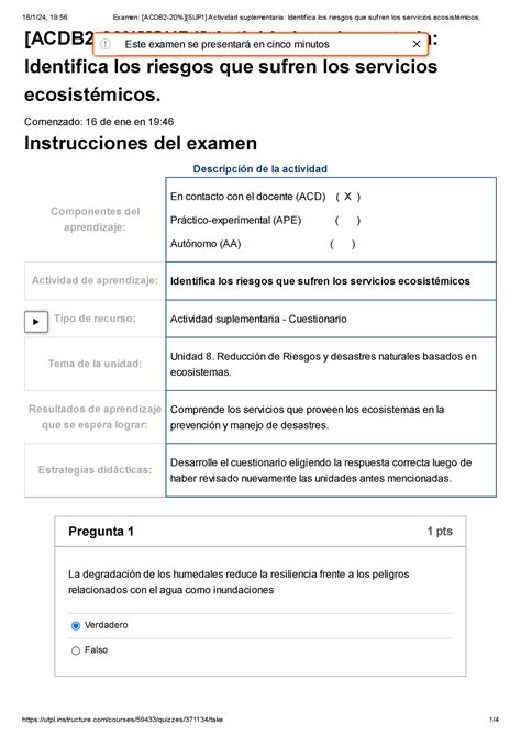 Examen ACDB 2 20 SUP 1 Actividad Suplementaria Identifica Los