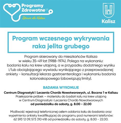 Calisia Pl Program Wczesnego Wykrywania Raka Jelita Grubego Wykonaj