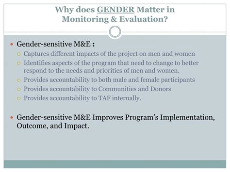 Ppt Gender Sensitive Monitoring And Evaluation Powerpoint Presentation Id5708966