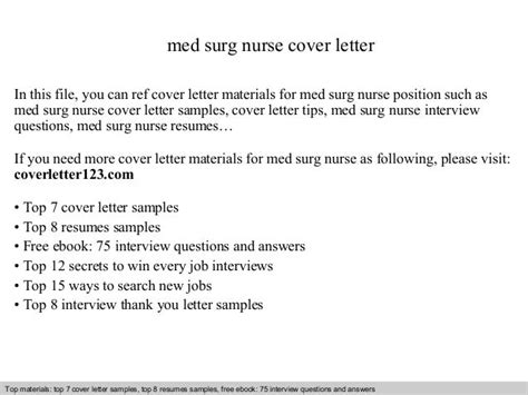 Med Surg Nurse Cover Letter