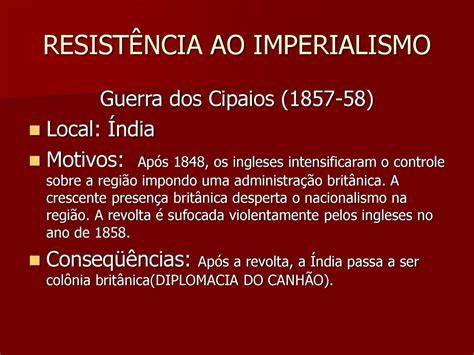 Imperialismo E Neocolonialismo No S Culo Xix Ppt Carregar