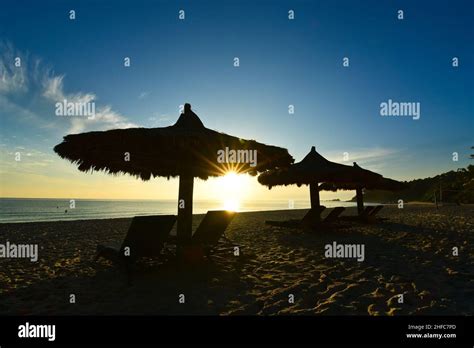 Sunrise at a beach resort in Indonesia Stock Photo - Alamy