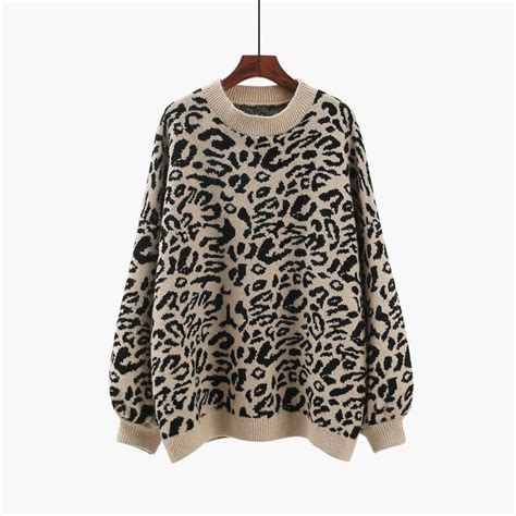 💰cumpără Pulover Pentru Femei Turtleneck Tricotate Leopard Imprimate