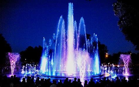 Margaret Island Fountain In Night Lights | Fountain lights, Fountain ...