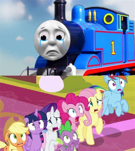 Thomas Accidentally Scaring The Mane 6 As A Giant By Avilmig On Deviantart